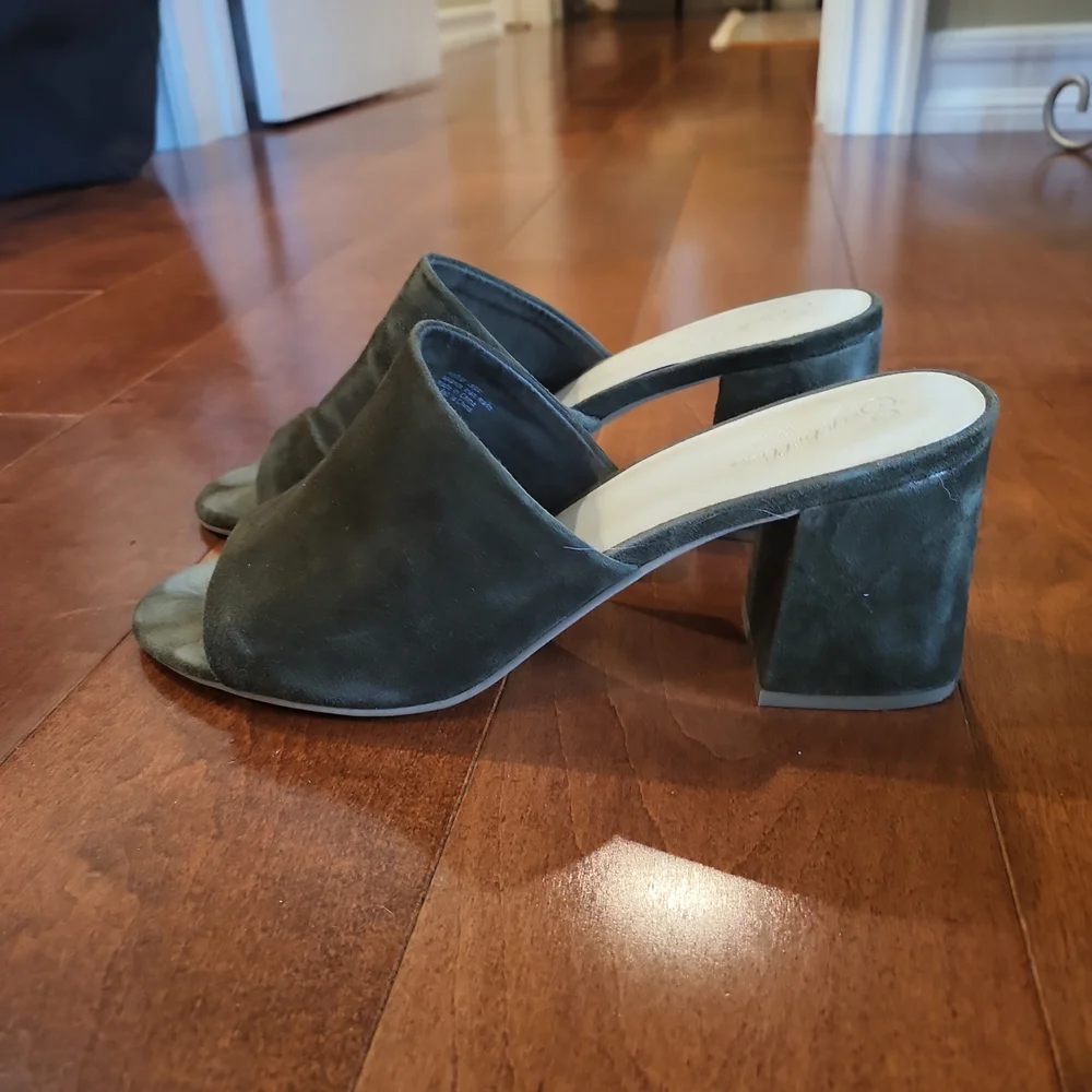 Olive Green Suede Sandals